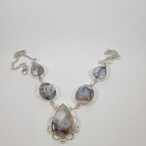 Handmade Agate Necklace Sterling Silver Unique Gemstone Jewelry Artisan Piece